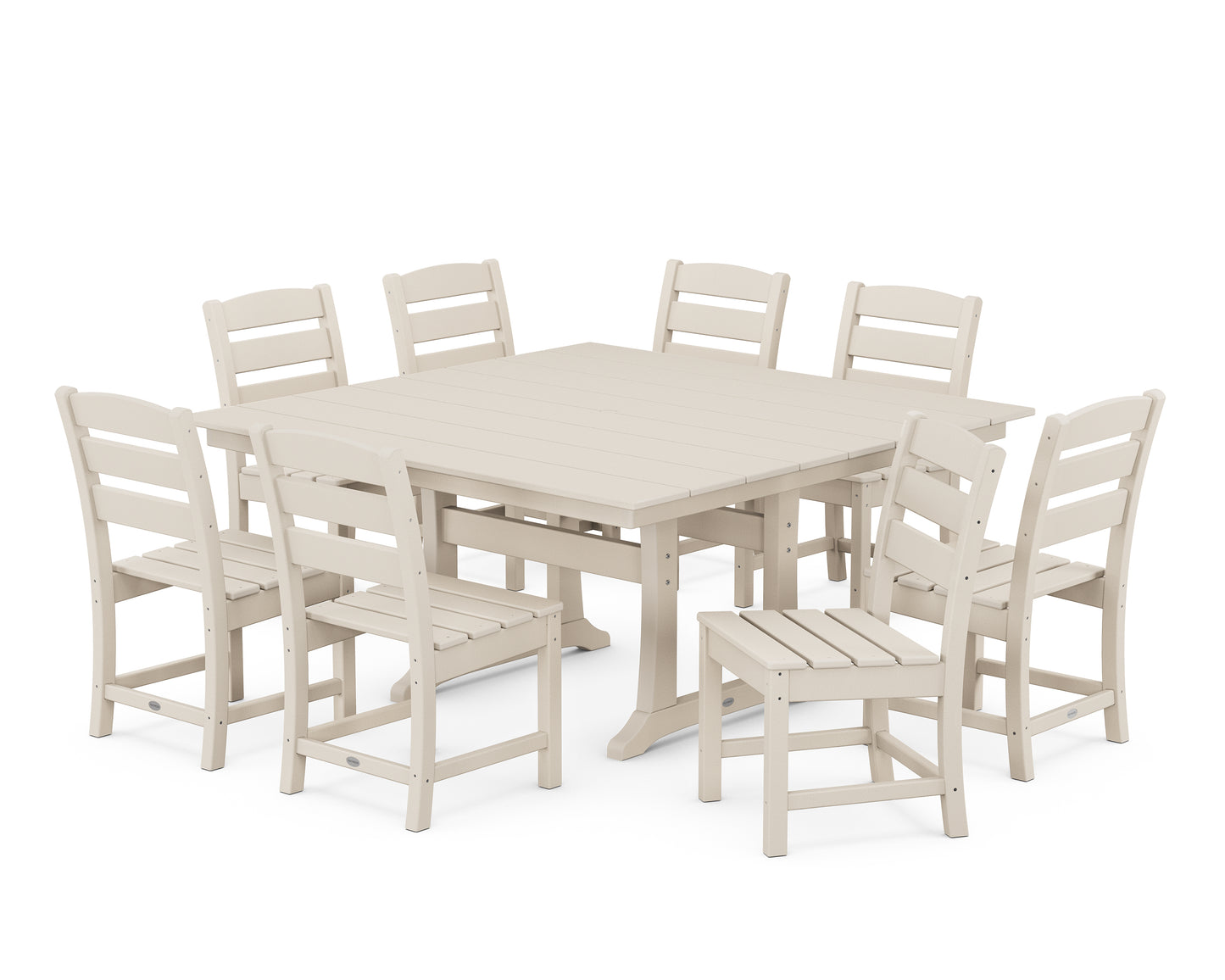 Lakeside 9-Piece Farmhouse Trestle Dining Set