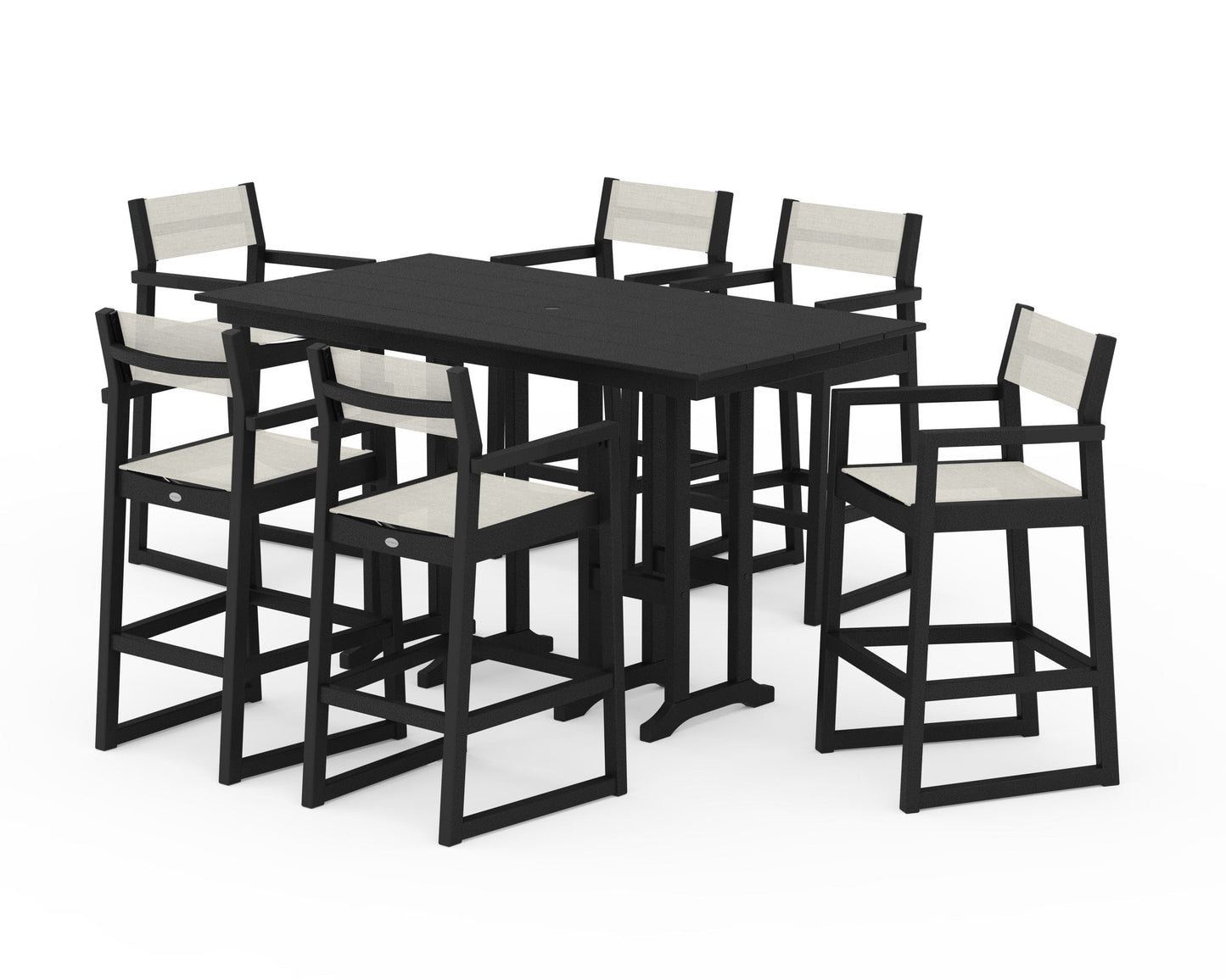 EDGE Sling Arm Chair 7-Piece Farmhouse Bar Set