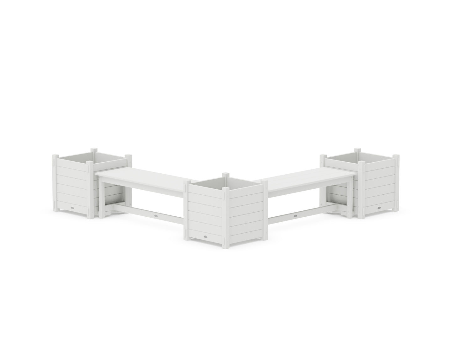48" Nautical L- Shaped Planter Bench Corner Set - Large