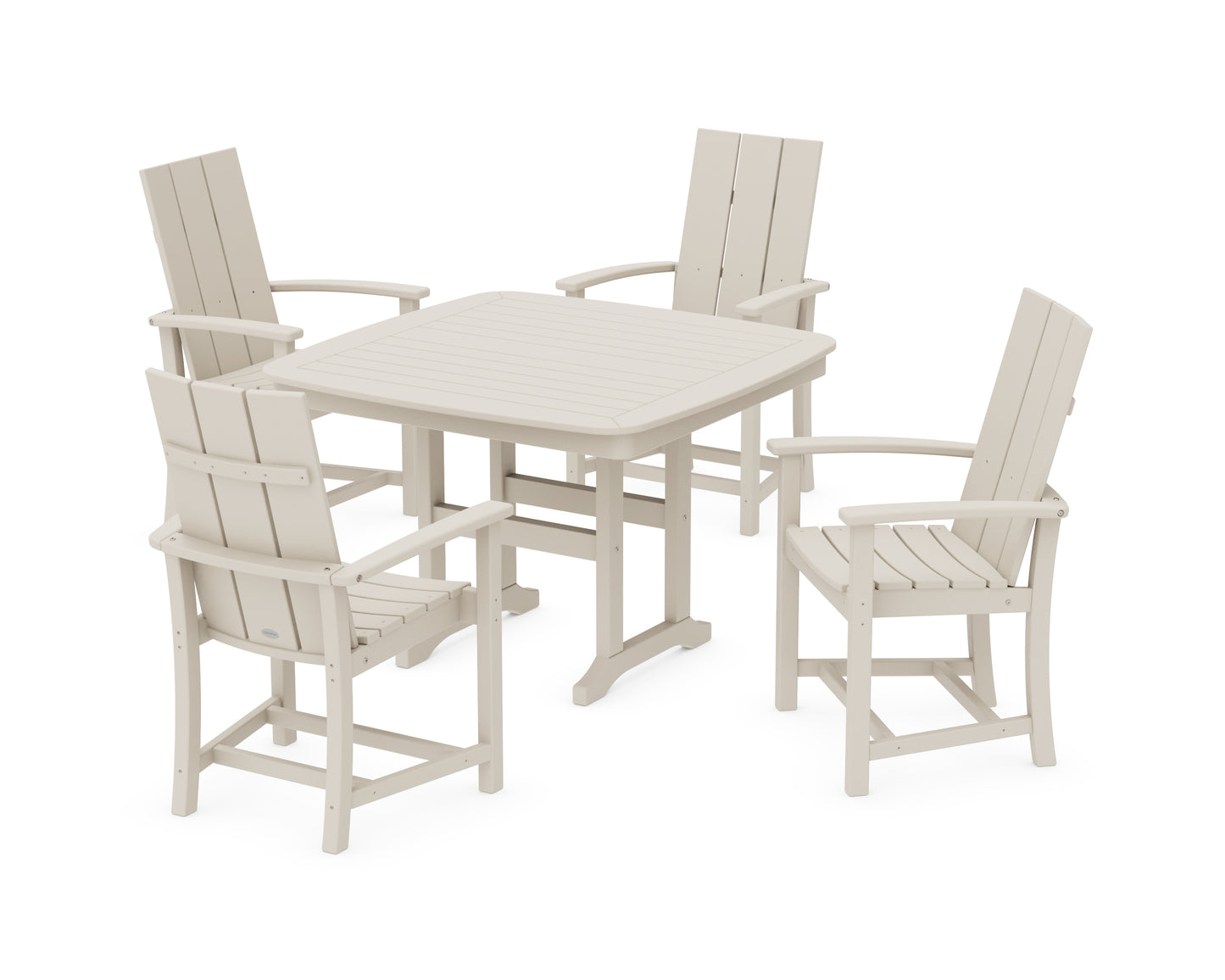 Modern Adirondack 5-Piece Dining Set with Trestle Legs
