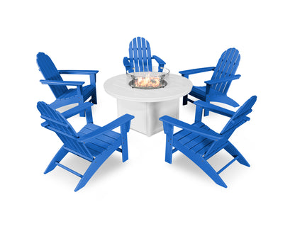 Vineyard Adirondack 6-Piece Chat Set with Fire Pit Table