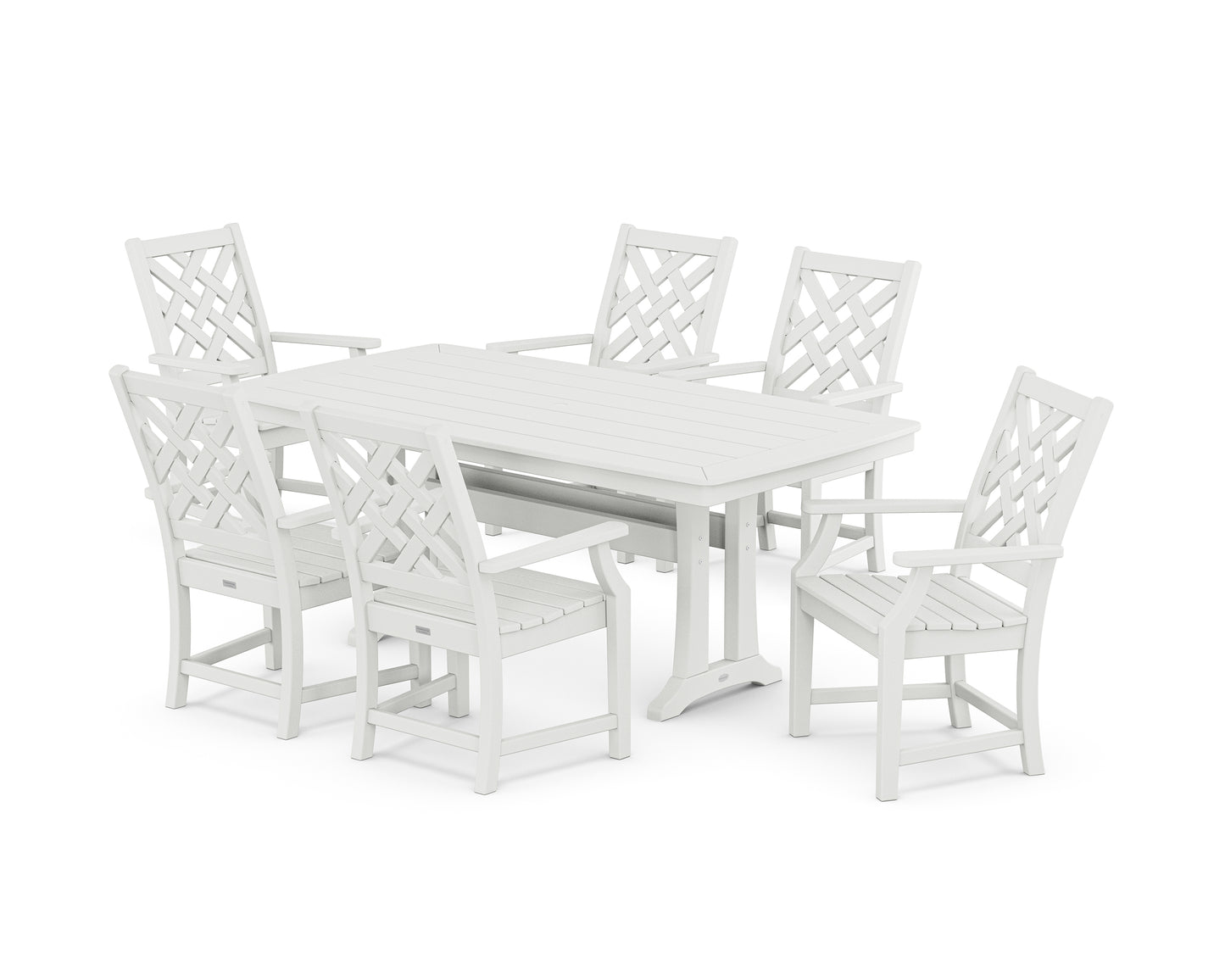 Wovendale Arm Chair 7-Piece Dining Set with Trestle Legs