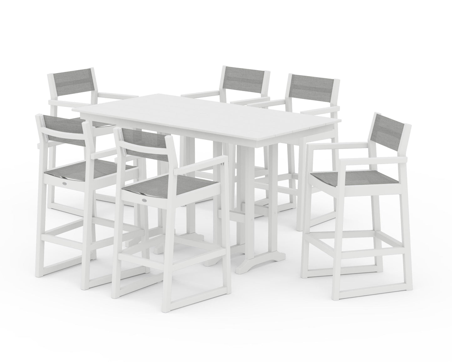 EDGE Sling Arm Chair 7-Piece Farmhouse Bar Set