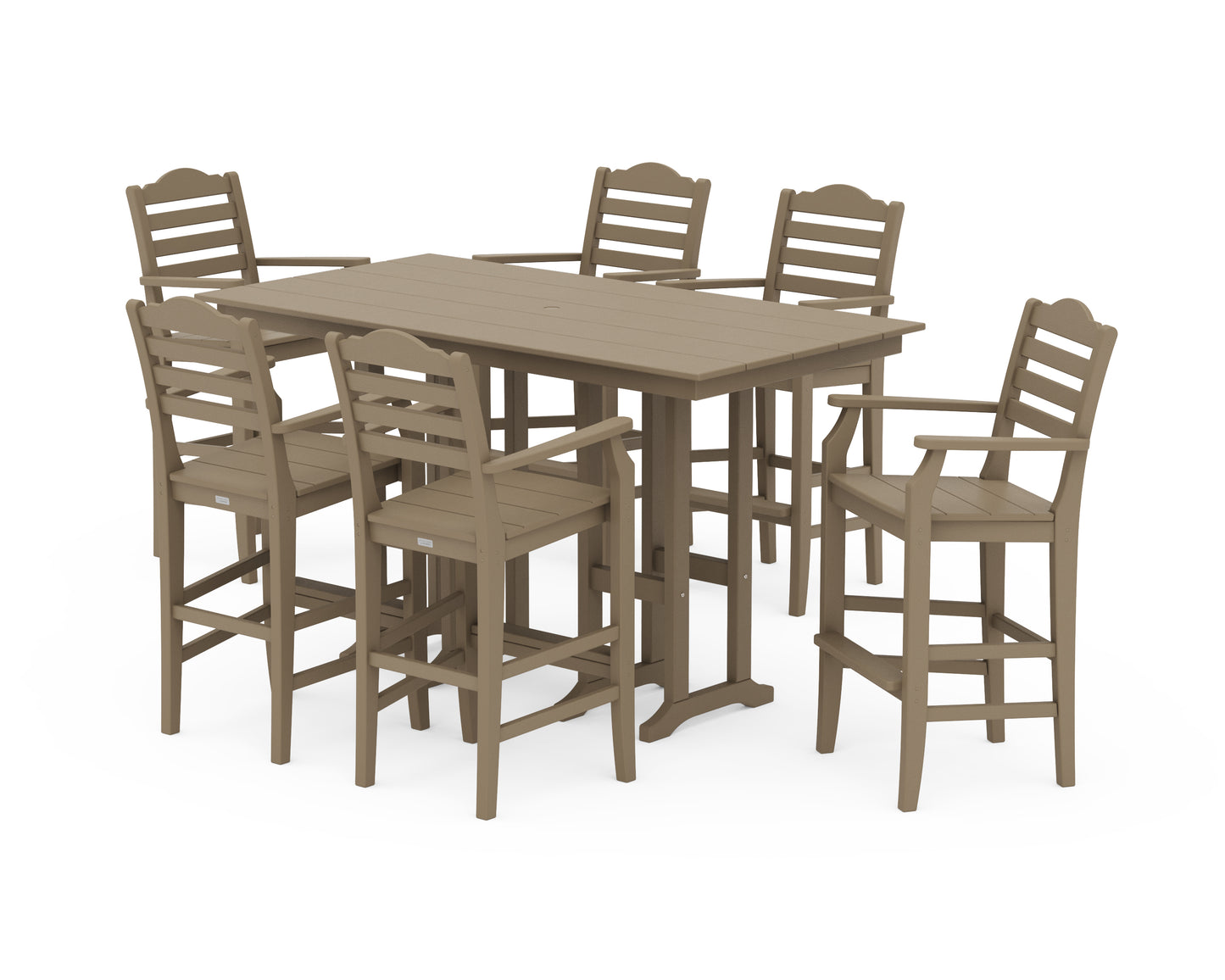 Savannah Arm Chair 7-Piece Farmhouse Bar Set