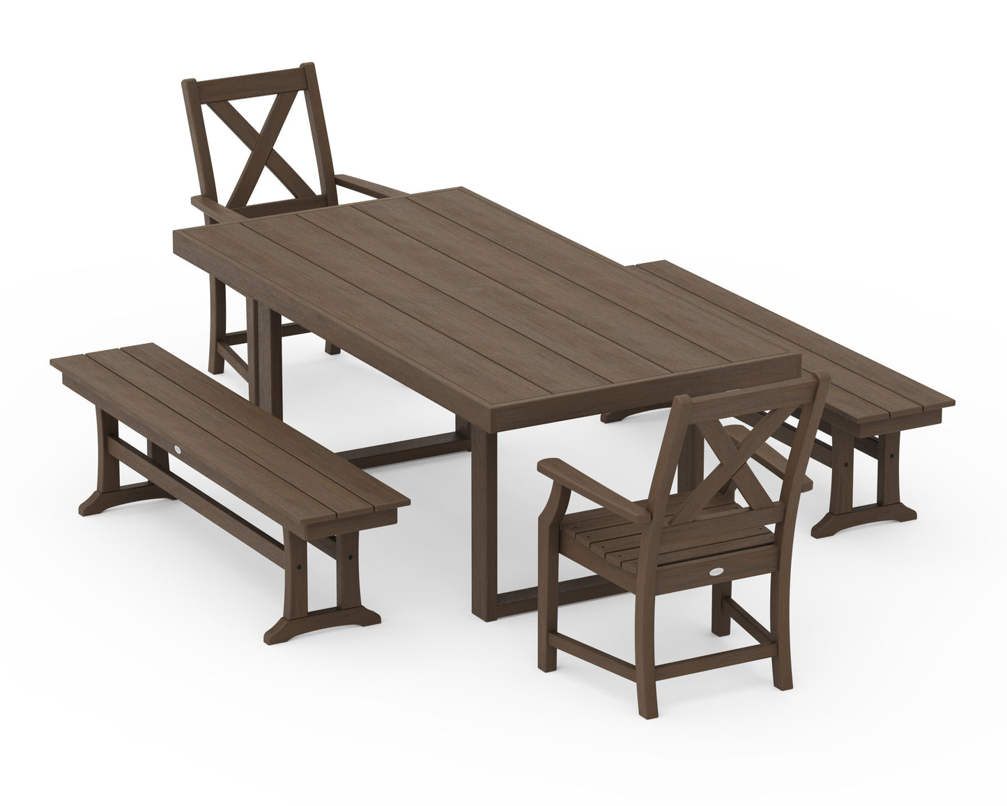 Braxton 5-Piece Dining Set with Benches