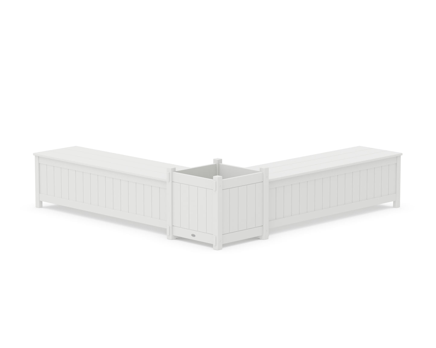 60" Vineyard L- Shaped Planter Storage Bench Set- Large