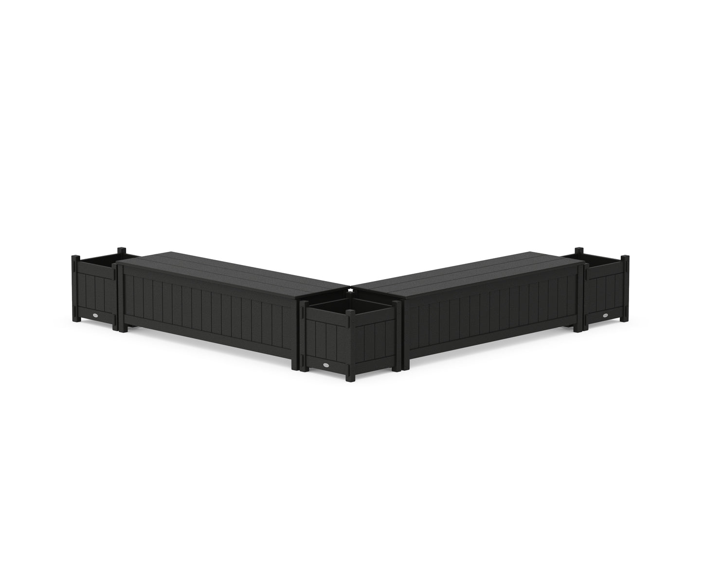 60" Vineyard L- Shaped Planter Storage Bench Corner Set