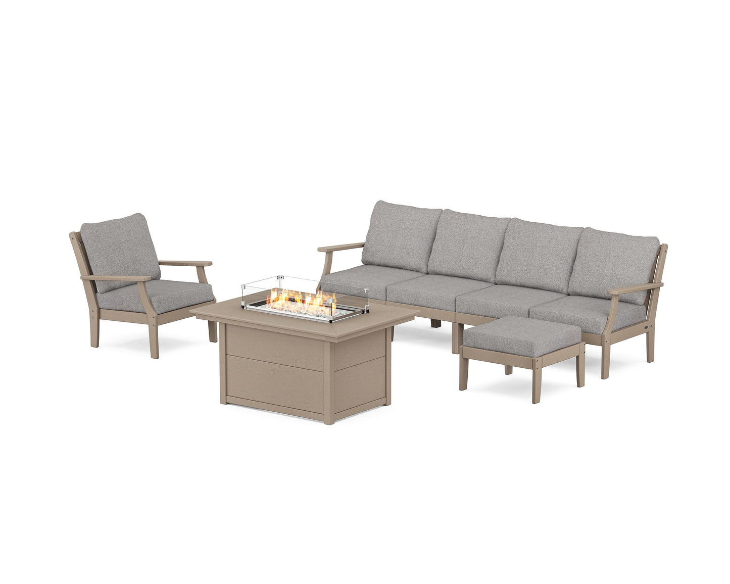 Braxton Sectional Lounge and Fire Pit Set