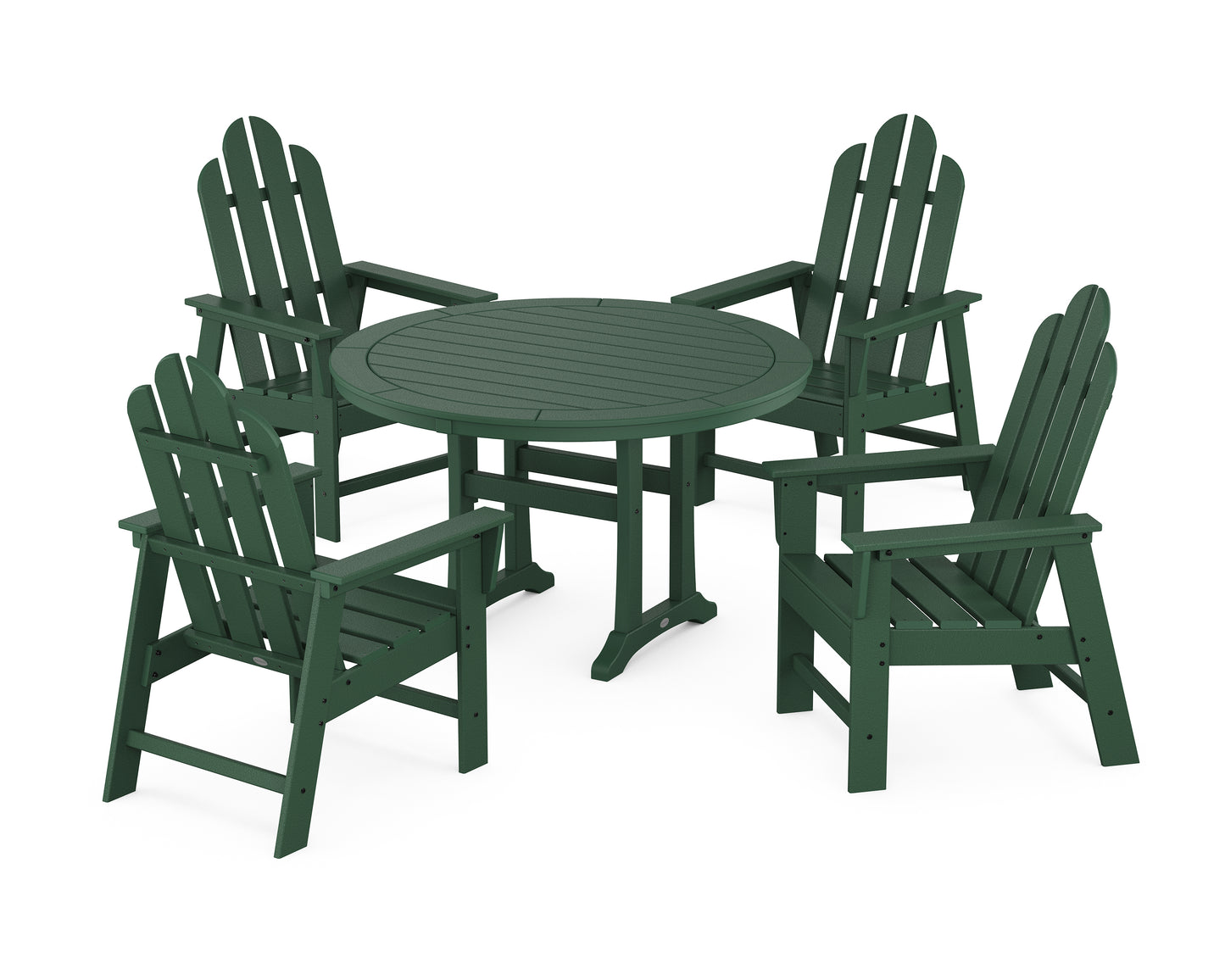 Long Island 5-Piece Round Dining Set with Trestle Legs