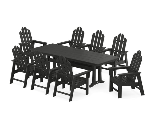 Long Island 9-Piece Farmhouse Dining Set with Trestle Legs