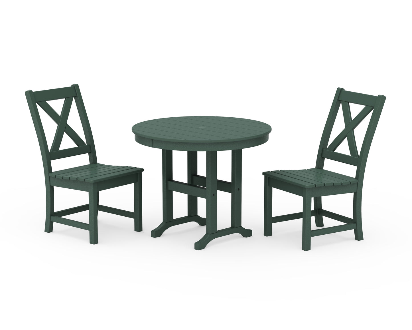 Braxton Side Chair 3-Piece Round Dining Set