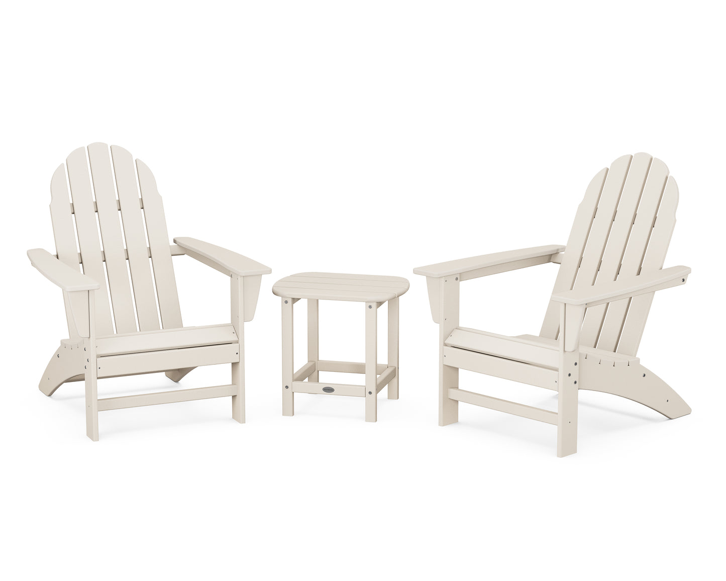 Vineyard 3-Piece Adirondack Set with South Beach 18" Side Table