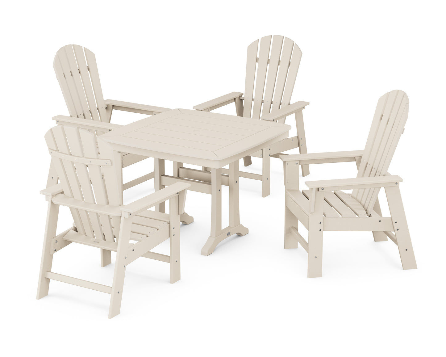 South Beach 5-Piece Dining Set with Trestle Legs