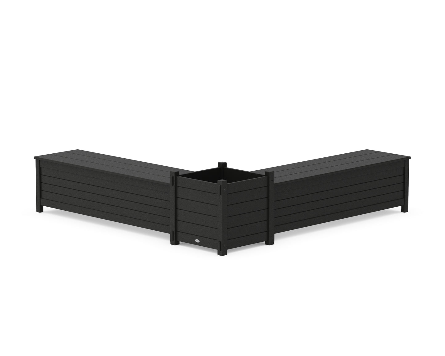 60" Nautical L- Shaped Planter Storage Bench Set- Large
