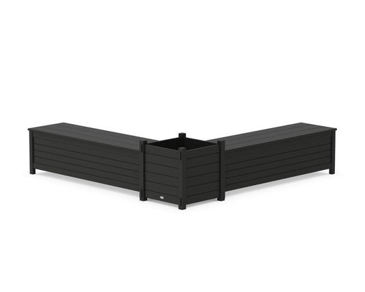 60" Nautical L- Shaped Planter Storage Bench Set- Large