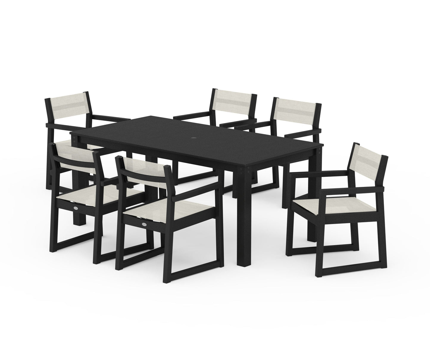 EDGE Sling Arm Chair 7-Piece Parsons Dining Set