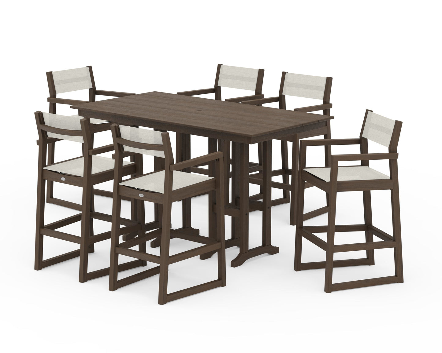 EDGE Sling Arm Chair 7-Piece Farmhouse Bar Set