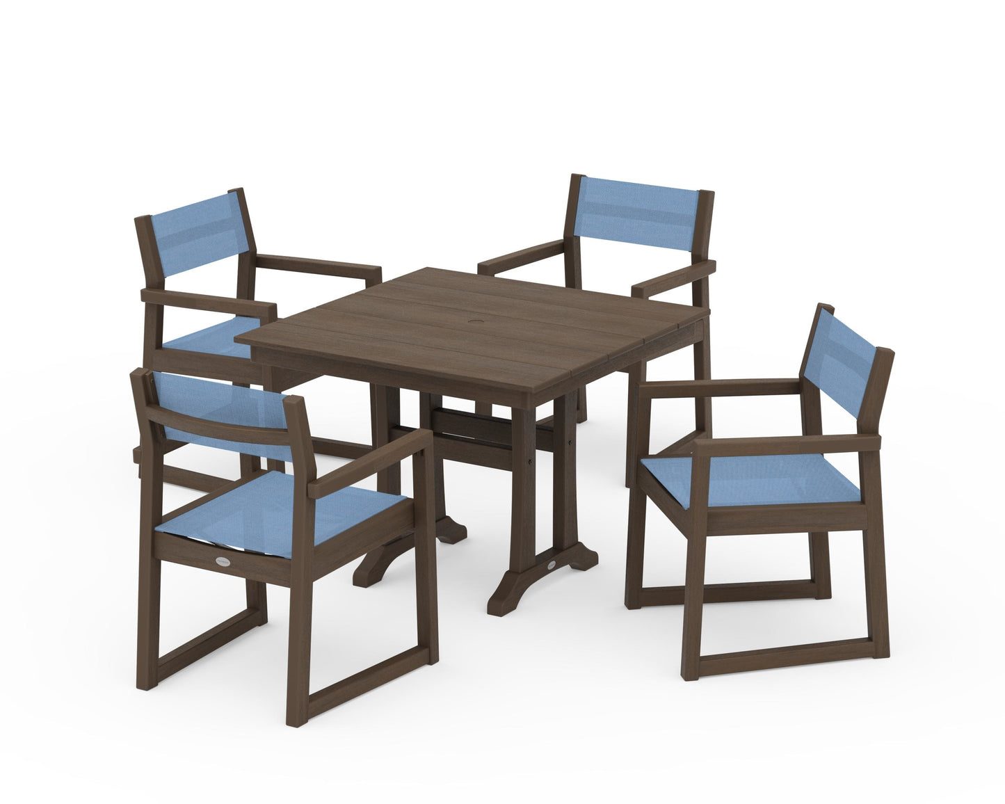 EDGE Sling 5-Piece Farmhouse Dining Set with Trestle Legs