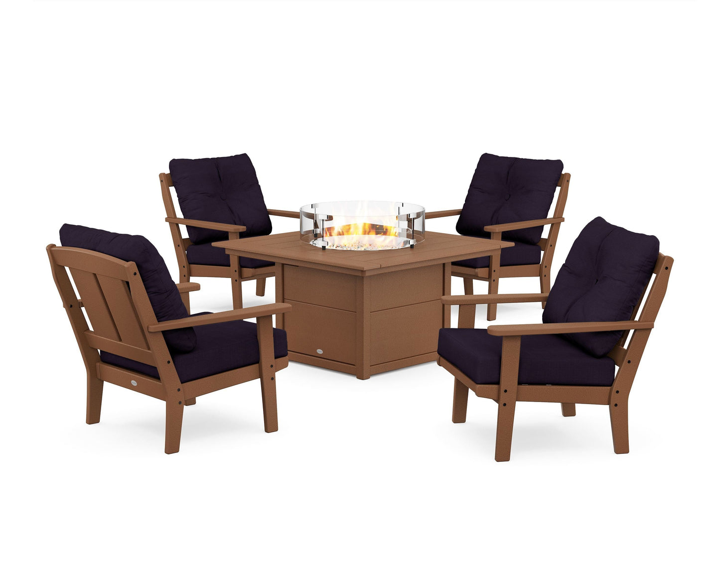 Mission 5-Piece Deep Seating Set with Fire Pit Table