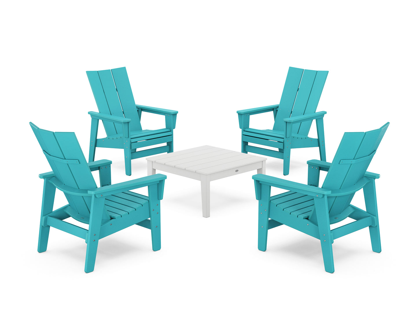 5-Piece Modern Grand Upright Adirondack Chair Conversation Group