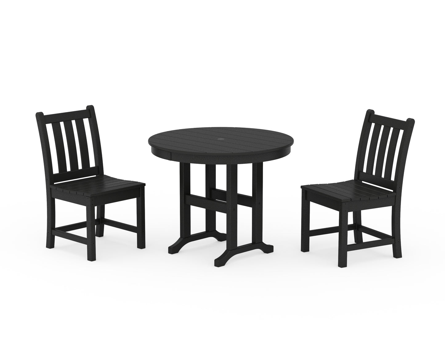 Traditional Garden Side Chair 3-Piece Round Dining Set