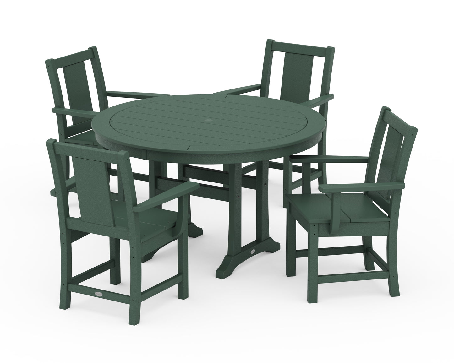 Prairie 5-Piece Round Dining Set with Trestle Legs