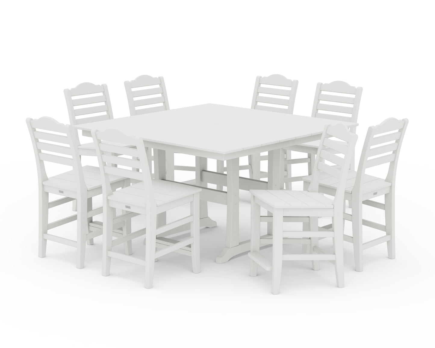 Savannah Side Chair 9-Piece Square Farmhouse Counter Set with Trestle Legs