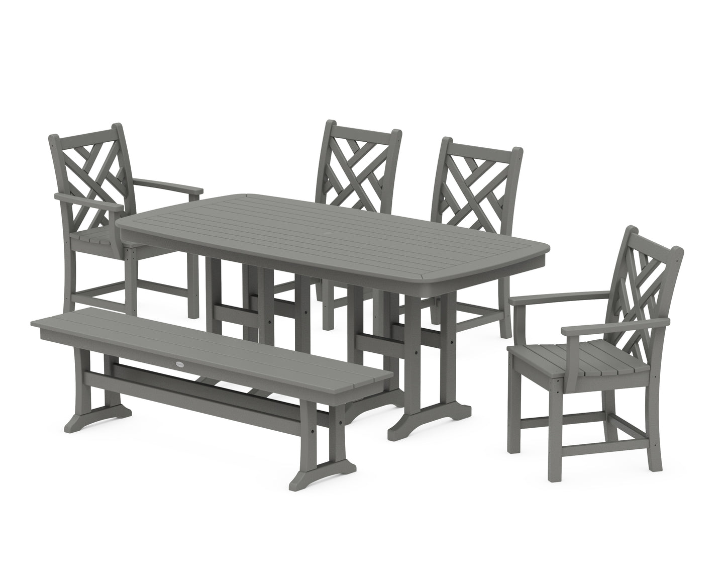 Chippendale 6-Piece Dining Set with Bench