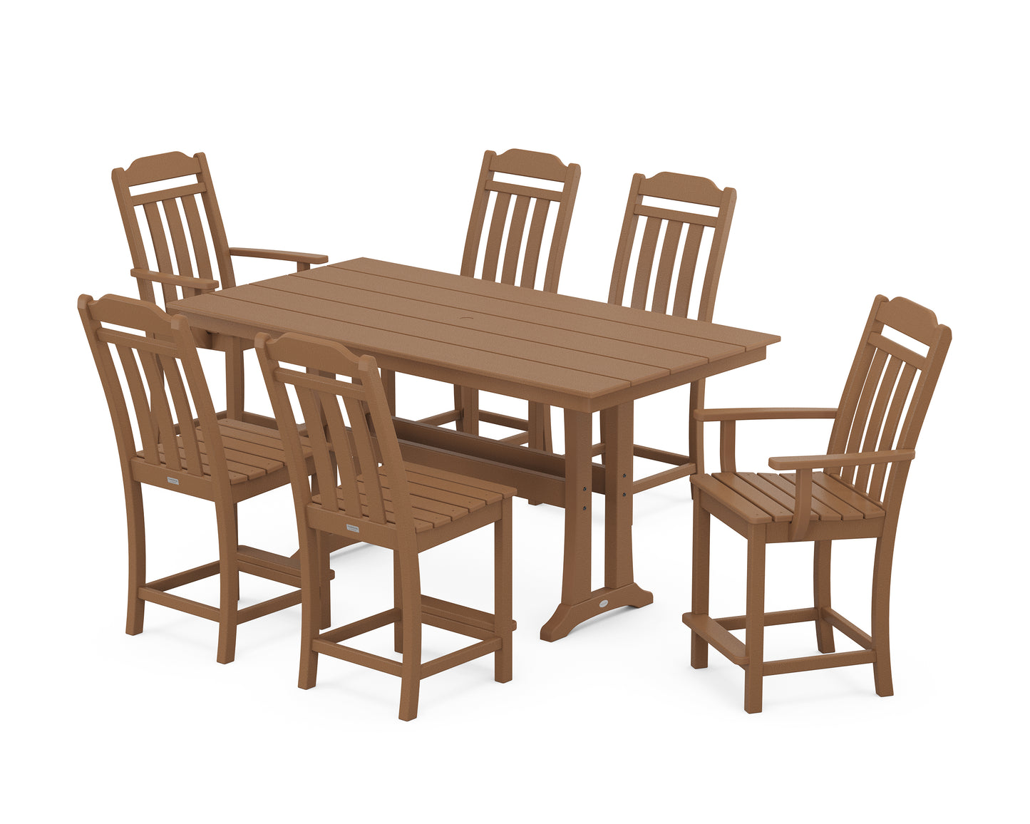 Cottage 7-Piece Farmhouse Counter Set with Trestle Legs