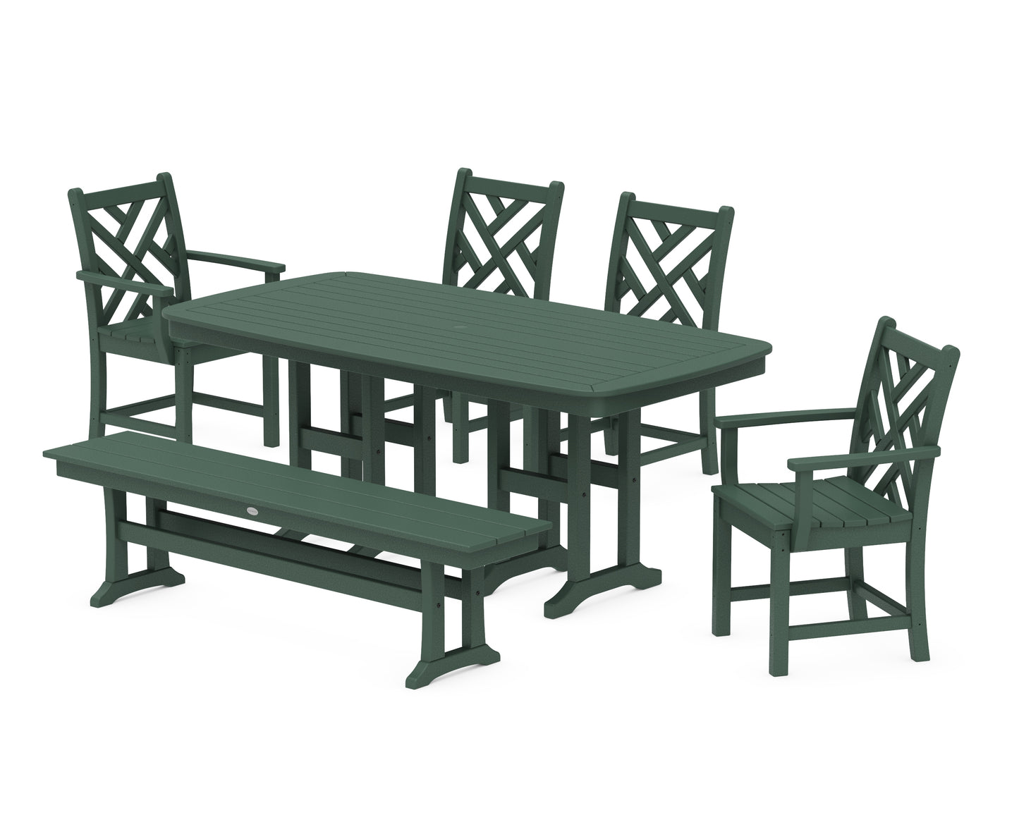 Chippendale 6-Piece Dining Set with Bench