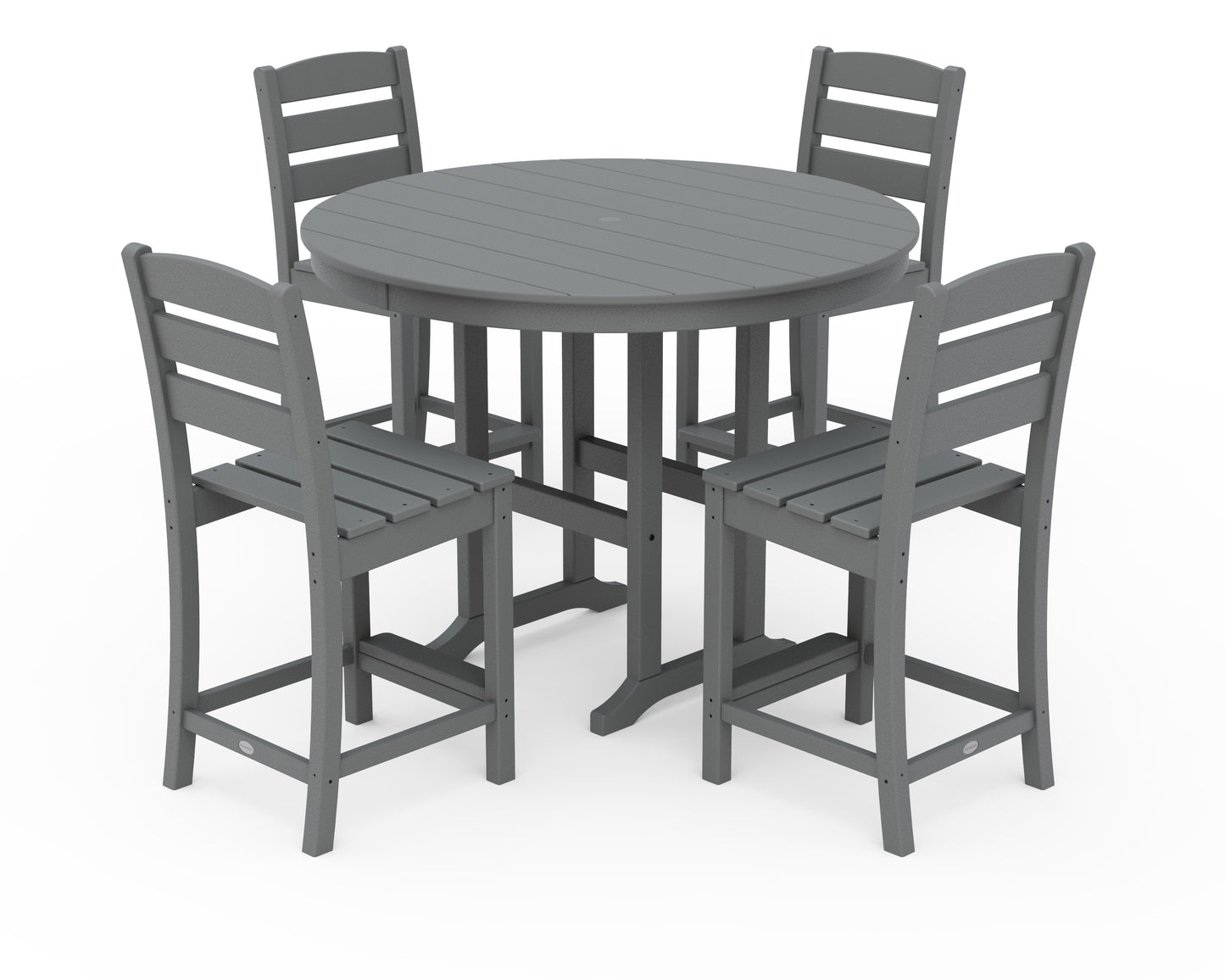 Lakeside 5-Piece Farmhouse Round Side Chair Counter  Set