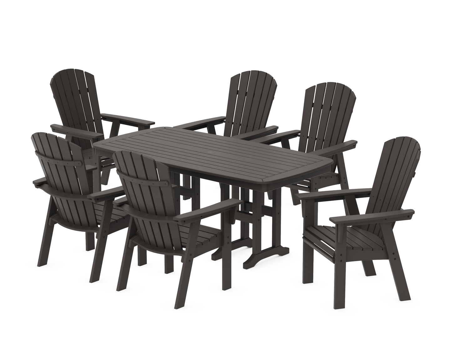 Nautical Curveback Adirondack 7-Piece Dining Set