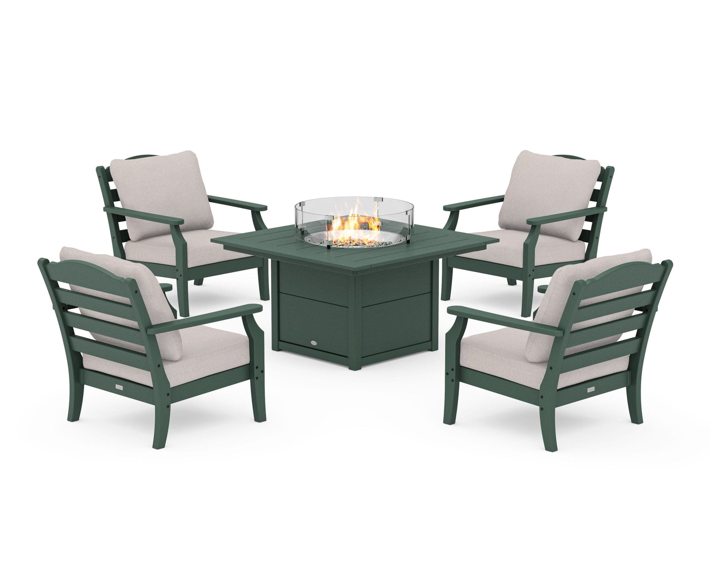 Savannah 5-Piece Deep Seating Set with Fire Pit Table