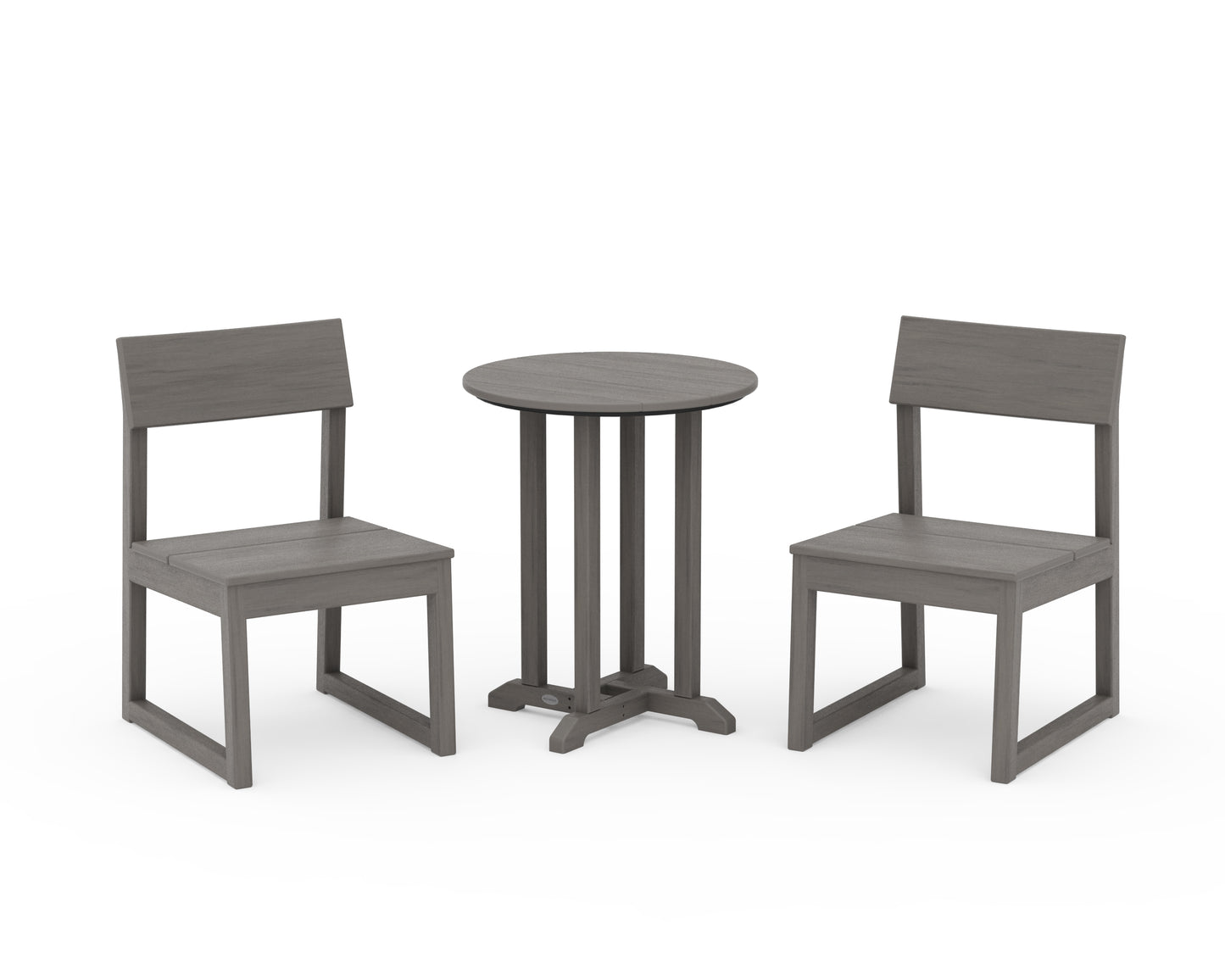 EDGE Side Chair 3-Piece Round Bistro Dining Set