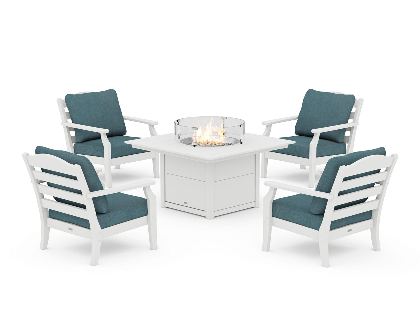Savannah 5-Piece Deep Seating Set with Fire Pit Table