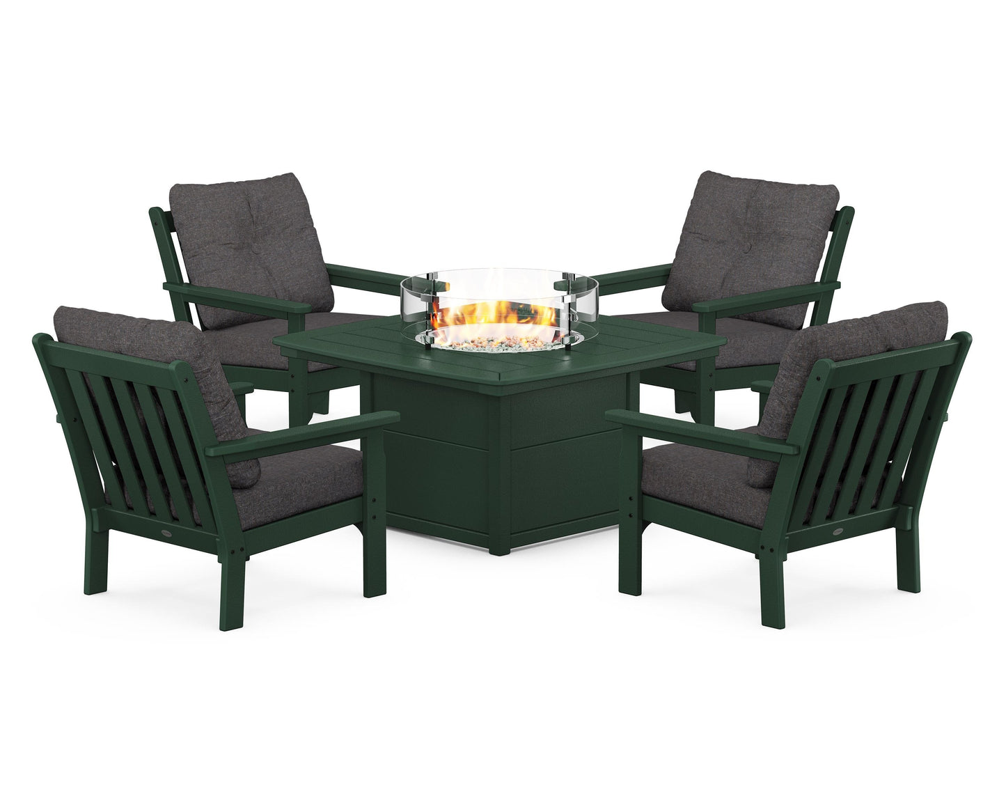 Vineyard 5-Piece Conversation Set with Fire Pit Table