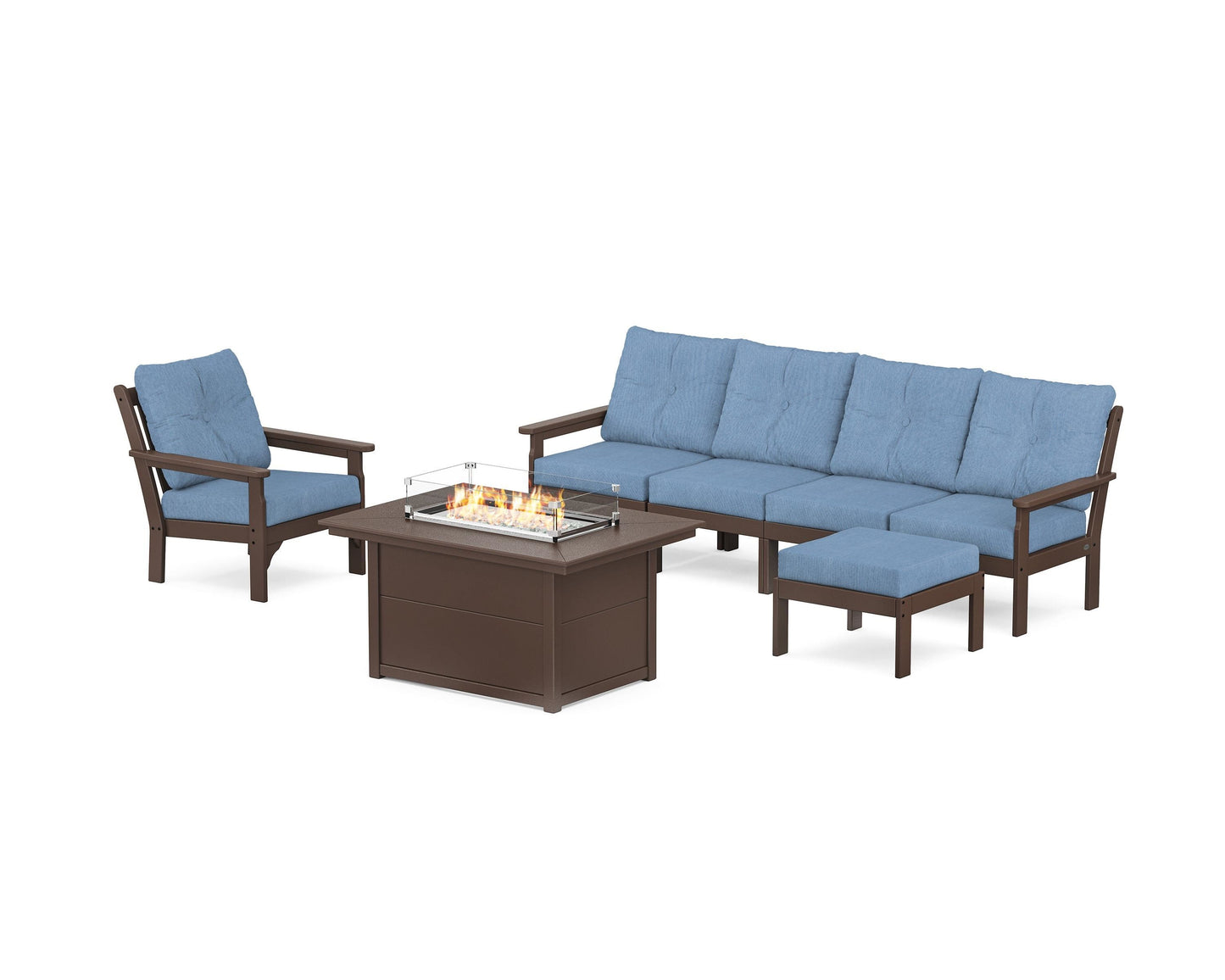 Vineyard Sectional Lounge and Fire Pit Set