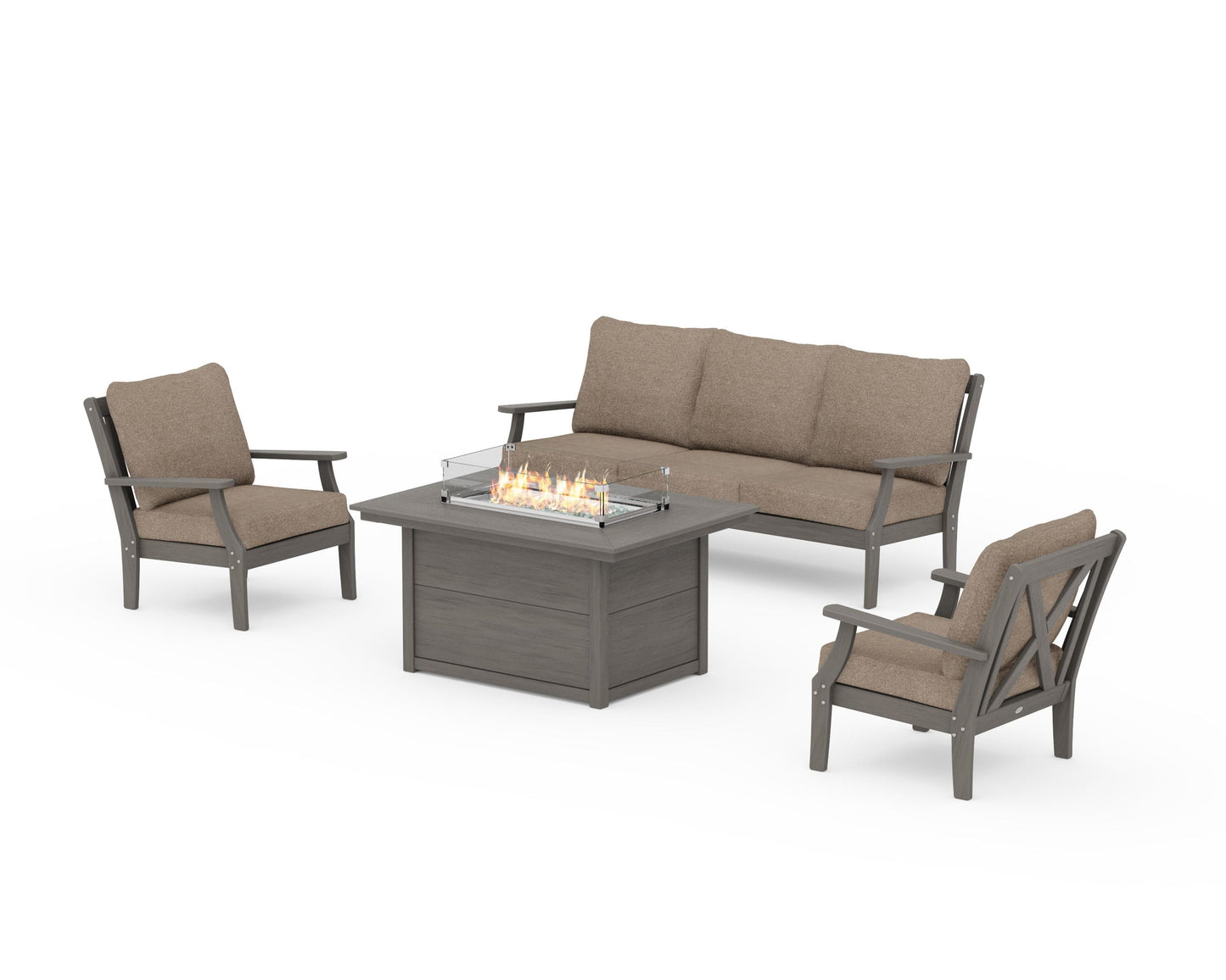 Braxton Deep Seating Fire Pit Table Set