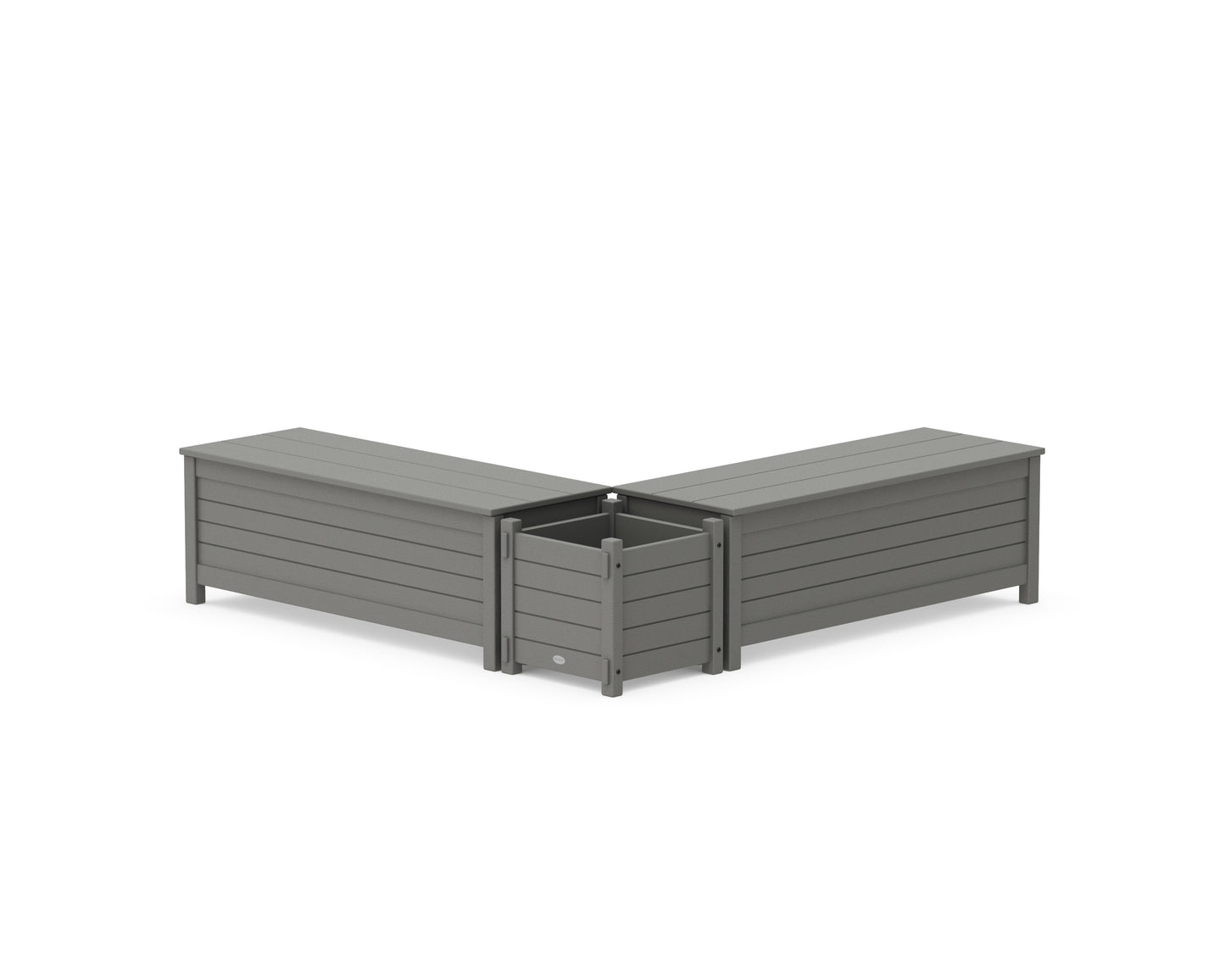 48" Nautical L- Shaped Planter Storage Bench Set