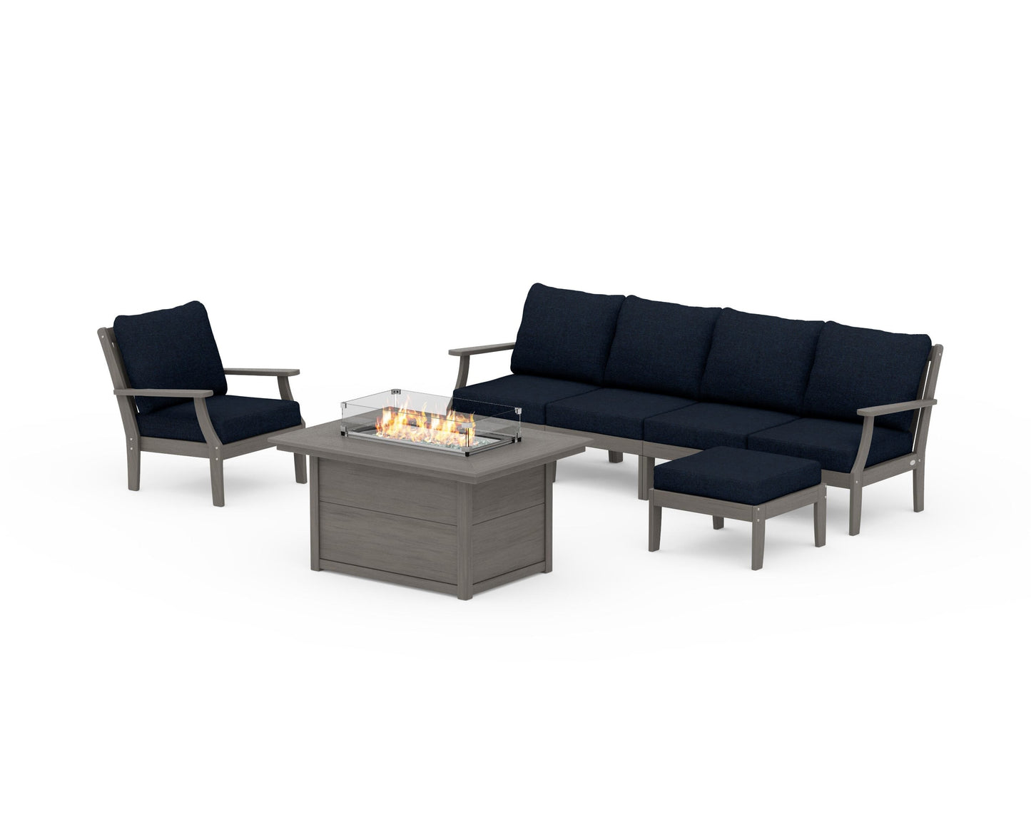 Braxton Sectional Lounge and Fire Pit Set