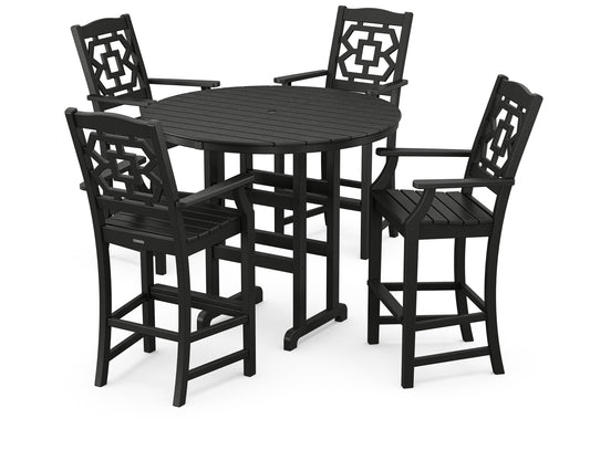 Chinoiserie 5-Piece Round Farmhouse Bar Set