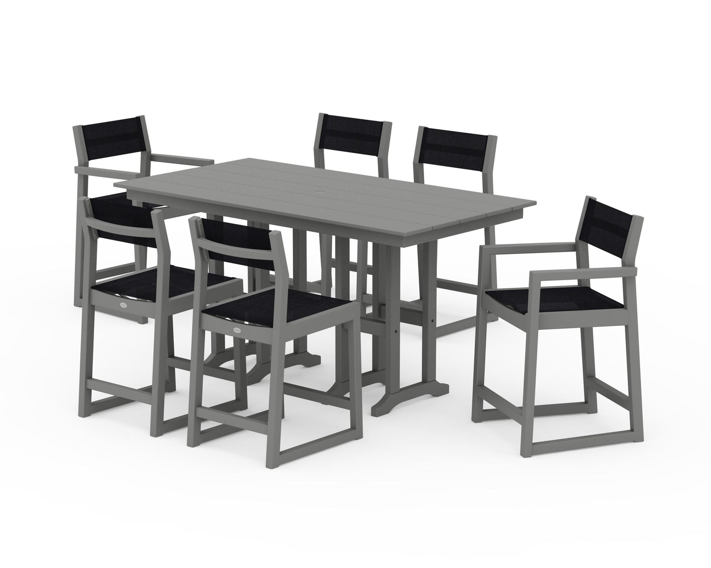 EDGE Sling 7-Piece Farmhouse Counter Set with Trestle Legs