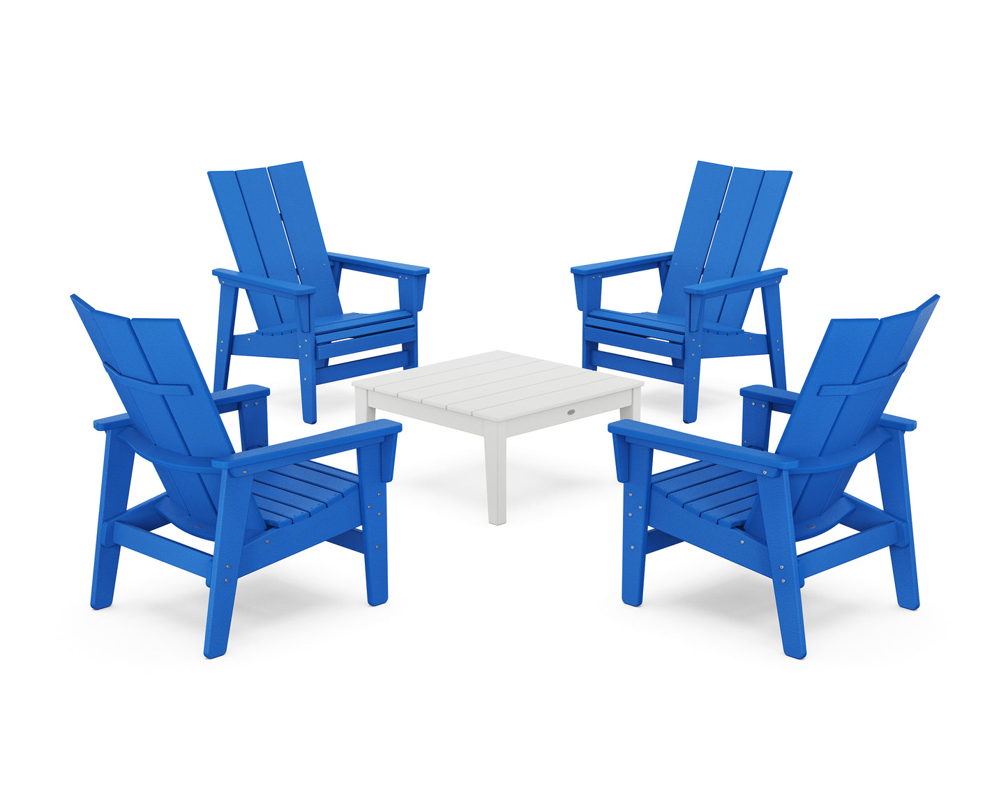 5-Piece Modern Grand Upright Adirondack Chair Conversation Group