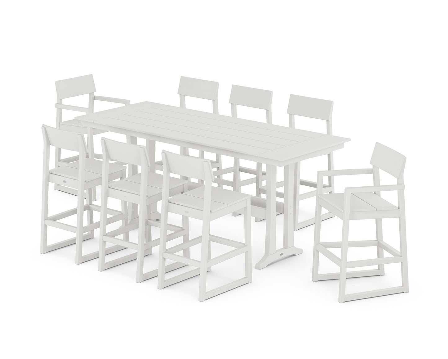 EDGE 9-Piece Farmhouse Bar Set with Trestle Legs
