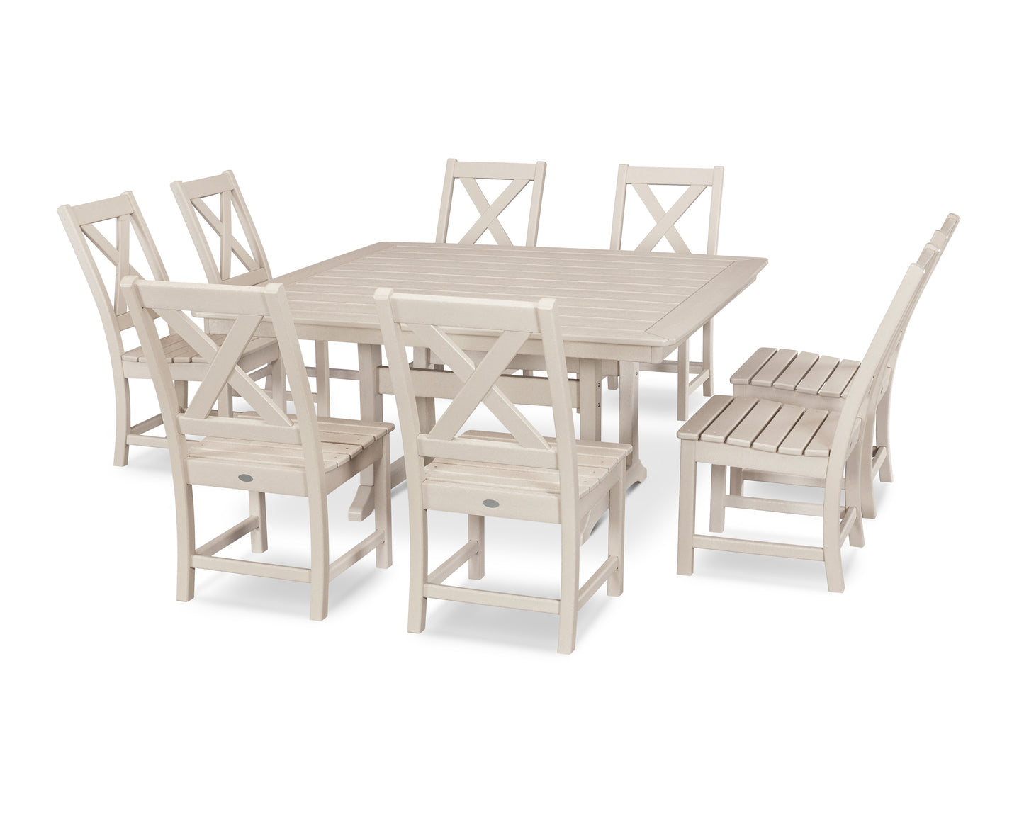 Braxton 9-Piece Nautical Trestle Dining Set