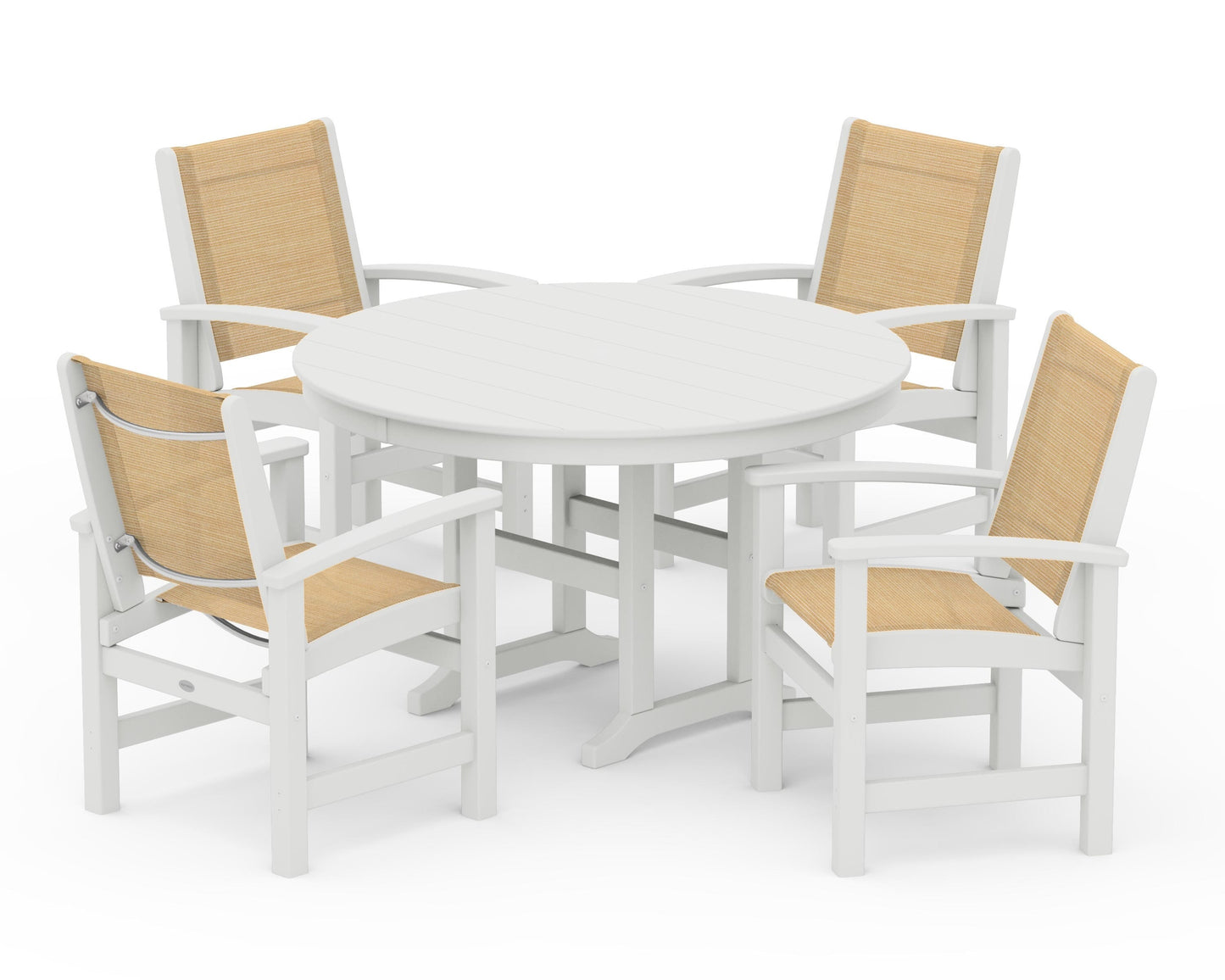 Coastal 5-Piece Round Farmhouse Dining Set