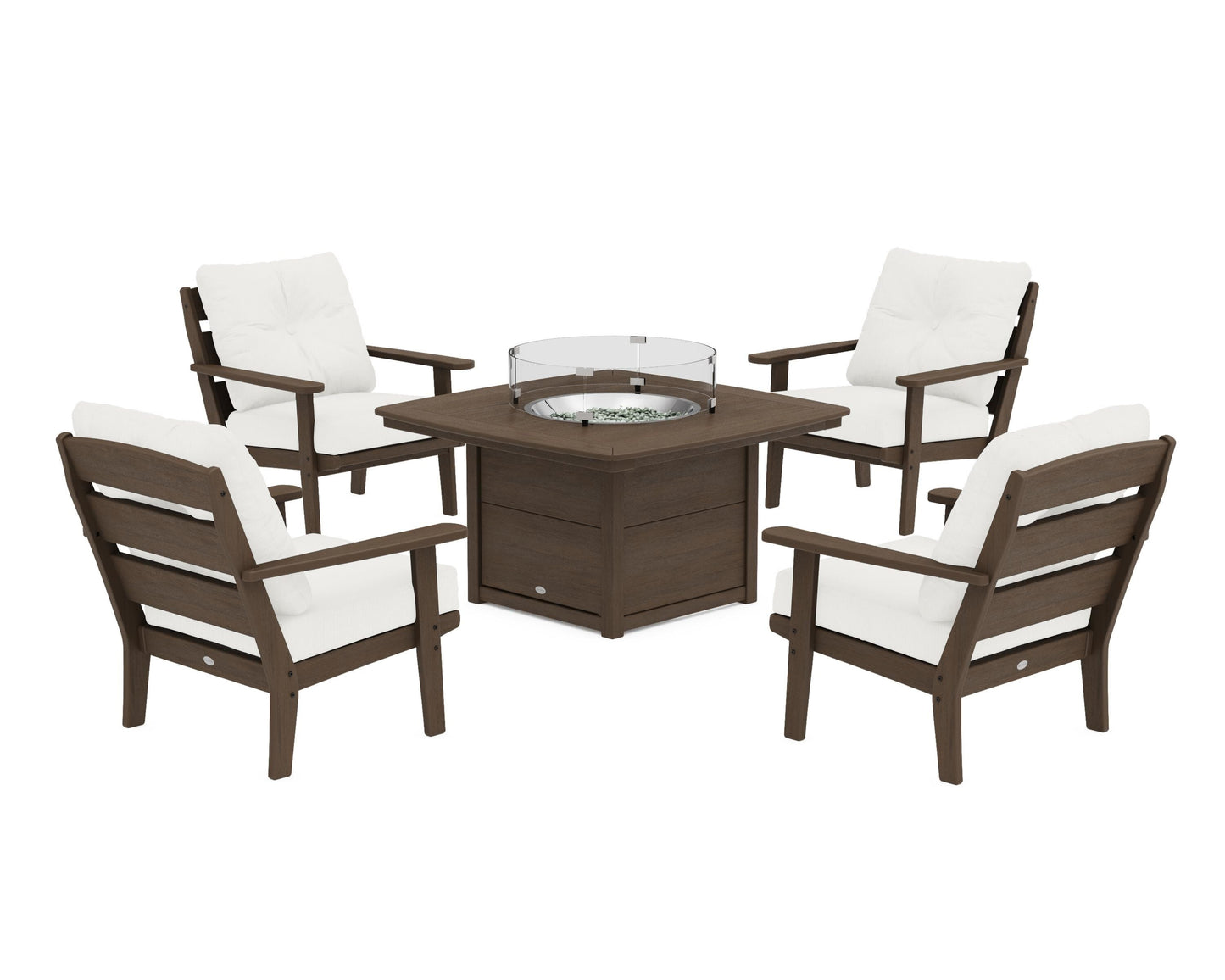 Lakeside 5-Piece Deep Seating Set with Nautical Fire Pit Table