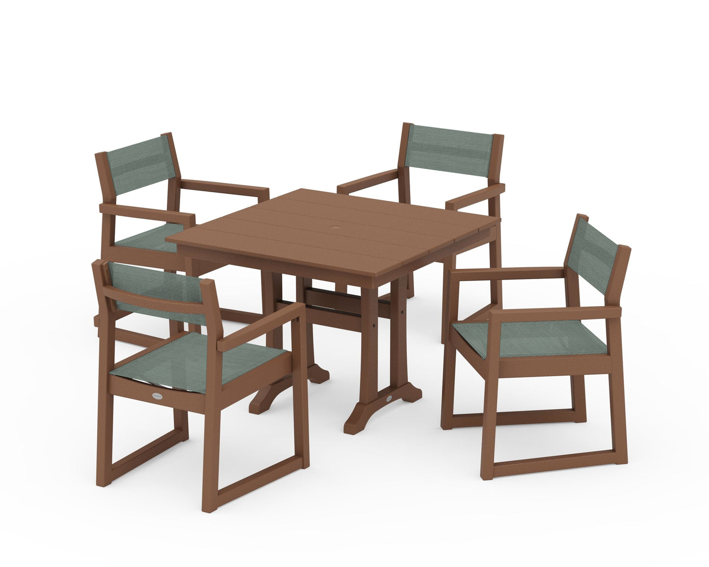 EDGE Sling 5-Piece Farmhouse Dining Set with Trestle Legs