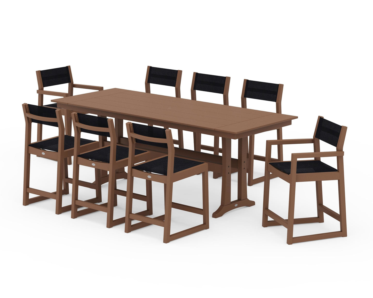 EDGE Sling 9-Piece Farmhouse Counter Set with Trestle Legs