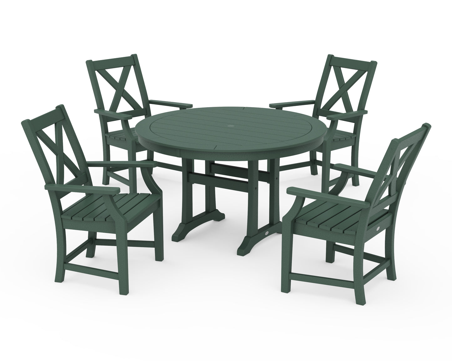 Braxton 5-Piece Nautical Trestle Arm Chair Dining Set